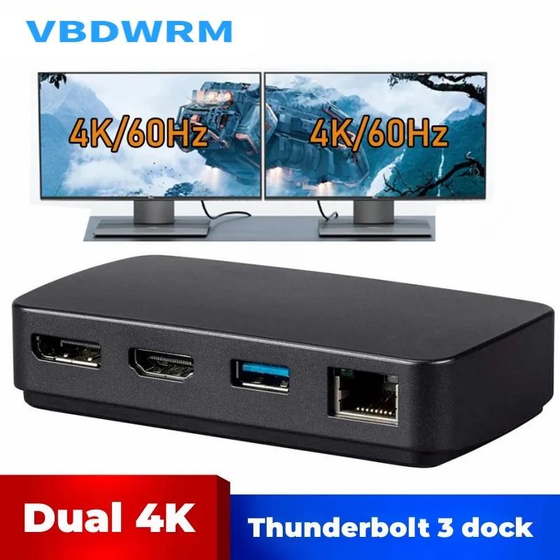 Ʈ 3  ũ, Ʈ 3 USB-C,  4K @ 60Hz ŷ, Ʈ 3-HDMI 2.0, ÷ Ʈ 1.2 + RJ45 + USB, 4 in 1